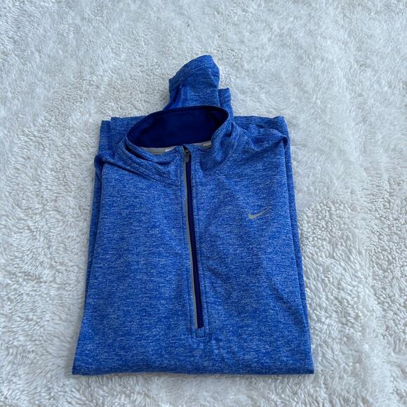 Nike Tops - Nike Fit Dry Womens M Blue Running Quarter Zip Workout Athleisure Preppy Casual